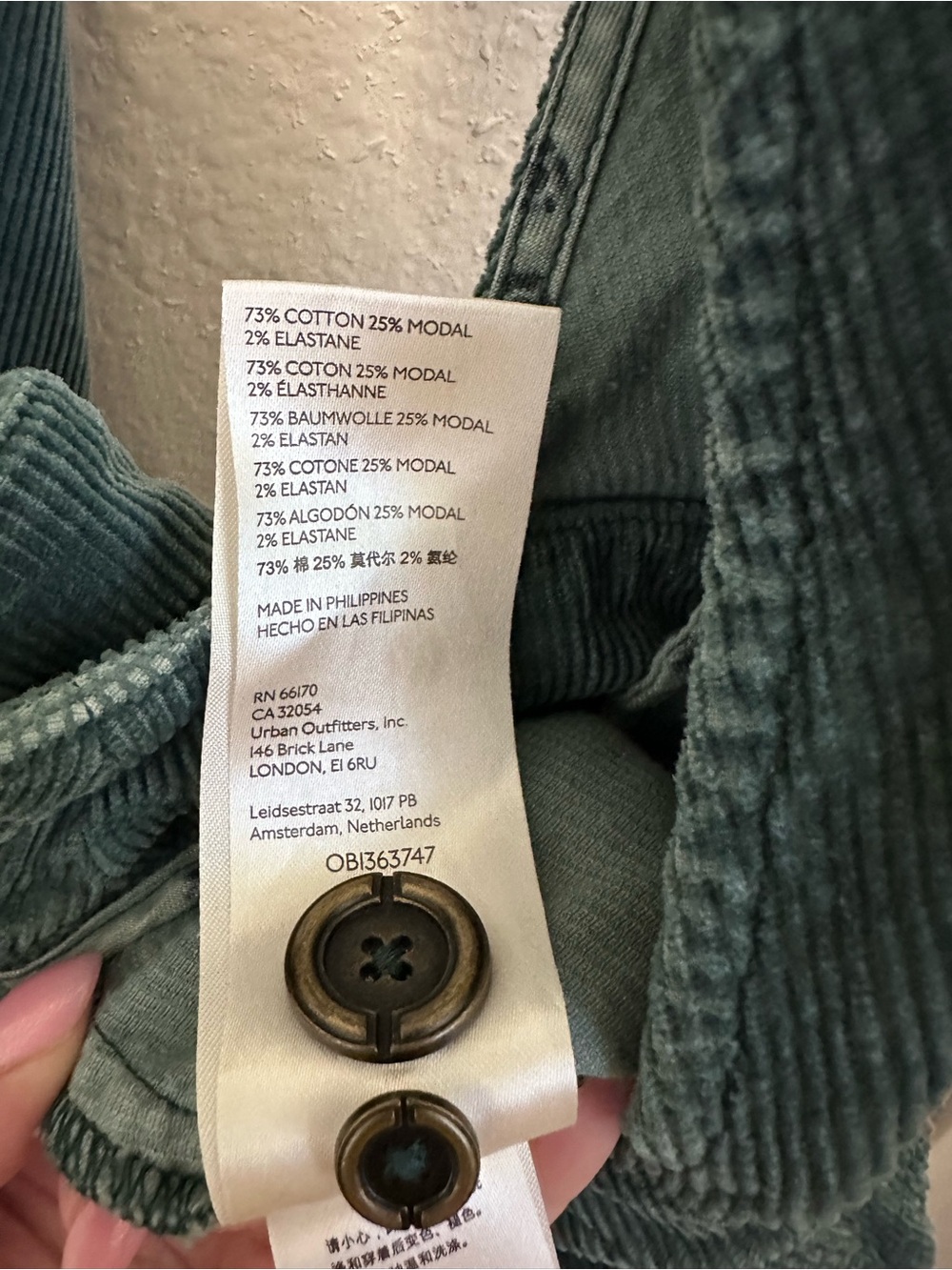 Pilcro Deep-V Corduroy Jumpsuit - Picture 7 of 7
